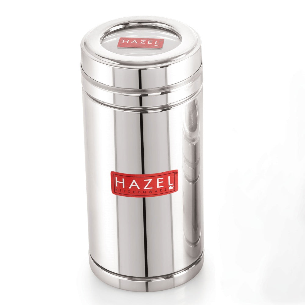 Steel Fridge Storage Container with Transparent Lid ,Set of 12 (900 ML Each)