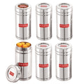 Steel Fridge Storage Container with Transparent Lid ,Set of 6 (900 ML Each)
