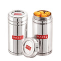 Steel Fridge Storage Container with Transparent Lid ,Set of 2 (900 ML Each)