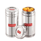 Steel Fridge Storage Container with Transparent Lid ,Set of 2 (900 ML Each)