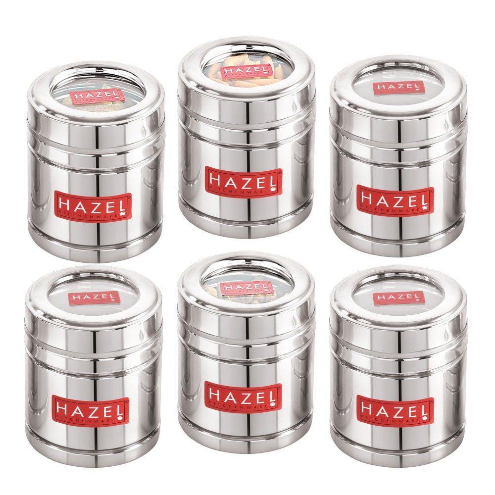Airtight Stainless Steel Storage Containers with Transparent Lid