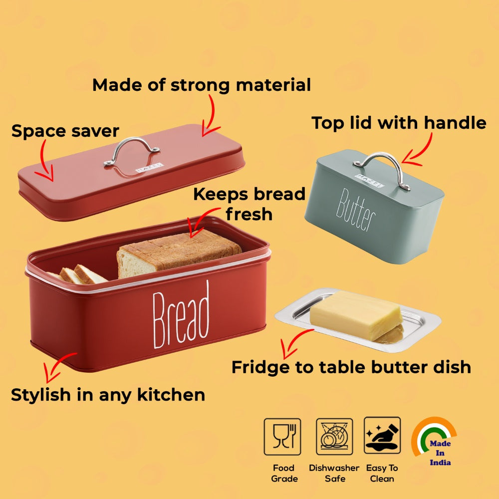 Bread Box & Butter Storage Set