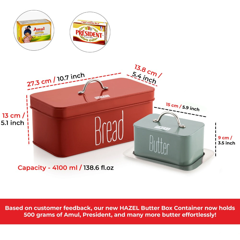 Bread Box & Butter Storage Set