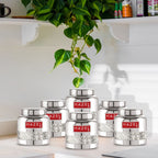 Stainless Steel Transparent Container  (Barni Shape)– 350 ML (Set of 6)