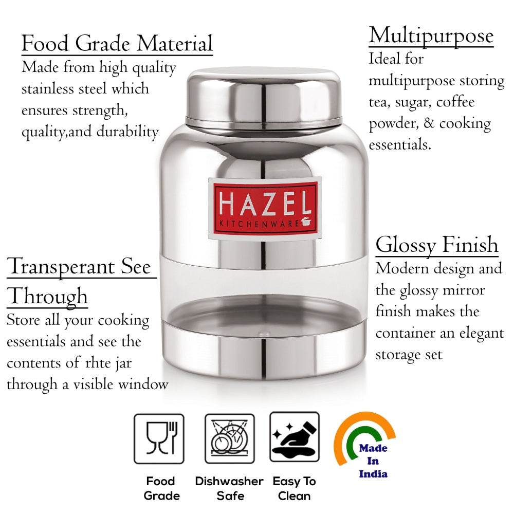 Stainless Steel Transparent Airtight Containers, Leakproof Storage