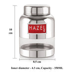 Stainless Steel Transparent Container  (Barni Shape)– 350 ML (Set of 5)
