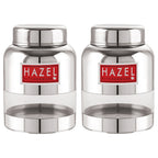 Stainless Steel Transparent Container  (Barni Shape)– 350 ML (Set of 2)