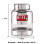 Stainless Steel Airtight Containers –  600 ML, Set of 6