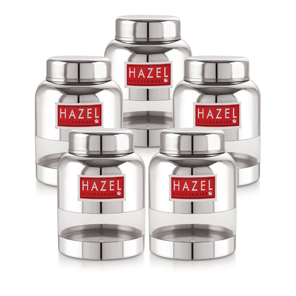 Stainless Steel Airtight Containers –  600 ML, Set of 5