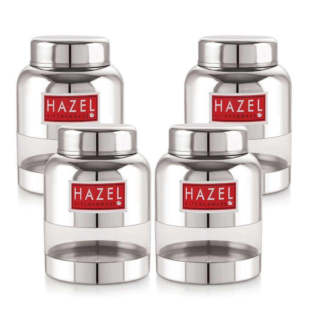 Stainless Steel Barni Shape Airtight Containers –  600 ML, Set of 4