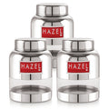 Stainless Steel Barni Shape Transparent Container –  600 ML, Set of 3
