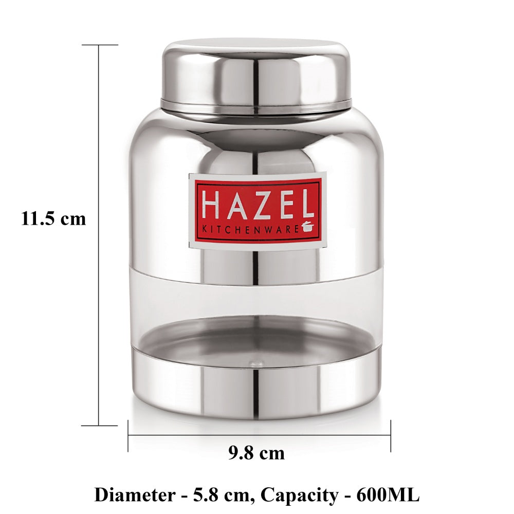 Stainless Steel Airtight Containers –  600 ML, Set of 2