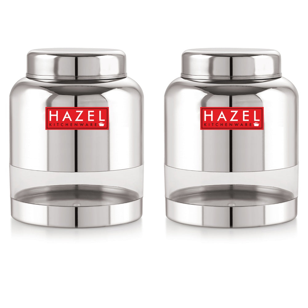Stainless Steel Airtight Transparent Container – 1500 ML (Set of 2)