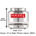 Stainless Steel Airtight Transparent Container – 1500 ML (Set of 2)
