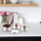Stainless Steel Mini Airtight Container – 400 ML (Set of 3)