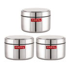 Stainless Steel Mini Airtight Container – 400 ML (Set of 3) shown from a close product angle