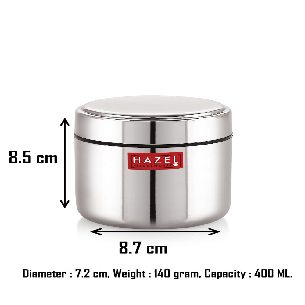 Stainless Steel Airtight Food Container, Durable Kitchen Storage: labeled dimensions