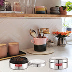 Stainless Steel Mini Airtight Container – 250 ML (Set of 2)
