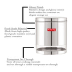 Glossy Transparent Steel Storage Container Set of 6, 3000 ml Each