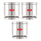 Stainless Steel Transparent Storage Containers – 3000 ML (Set of 3)