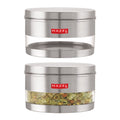 Stainless Steel Glossy See Through Containers – 1100 ML (Set of 2)