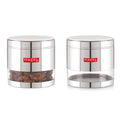 Stainless Steel Transparent Storage Containers – 800 ML (Set of 2)