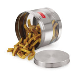 Matt Finish Transparent Steel Storage Container Set of 6, 1100 ml Each