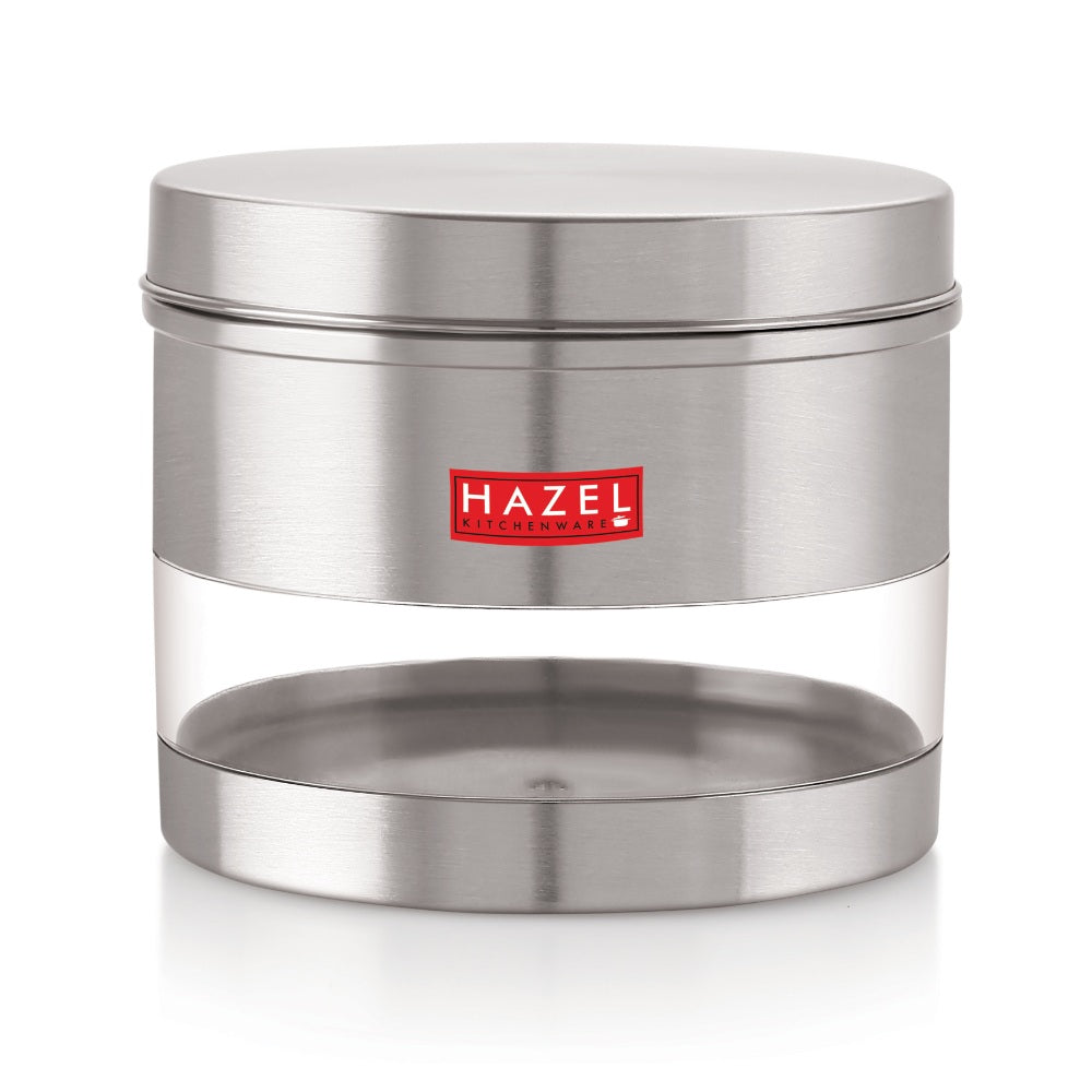 Matt Finish Transparent Steel Storage Container Set of 6, 1100 ml Each