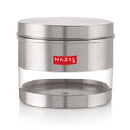 Matt Finish Transparent Steel Storage Container Set of 3, 1100 ml Each