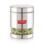 Stainless Steel Glossy Transparent Storage Containers – 1000 ML (Set of 2): isolated arrangement