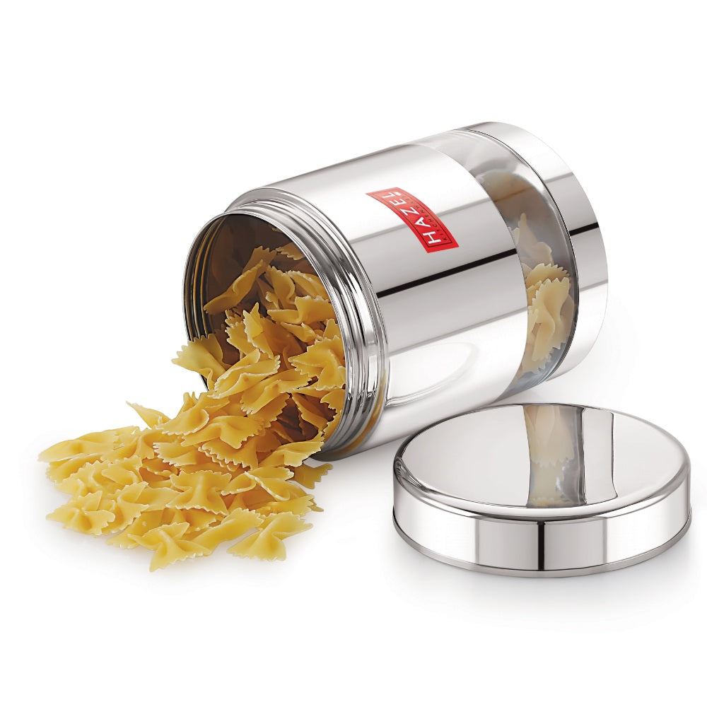 Stainless Steel Glossy Transparent Storage Containers – 1000 ML (Set of 2): underside detail