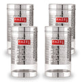 Stainless Steel Hammered Storage Containers Set of 4– 900 ML Each