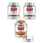 Stainless Steel Transparent Airtight Container – Set of 3 ,1000 ML Each
