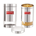 Stainless Steel Transparent Container, Glossy Finish, Set of 2,  1200 ML Each