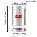 Stainless Steel Transparent Container, Glossy Finish, Set of 2,  1200 ML Each