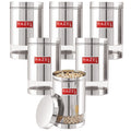 Glossy Transparent Steel Container, 1700 ML – Set of 6