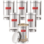 Glossy Transparent Steel Container, 1700 ML – Set of 6