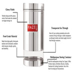 Glossy Transparent Steel Container, 1700 ML – Set of 6