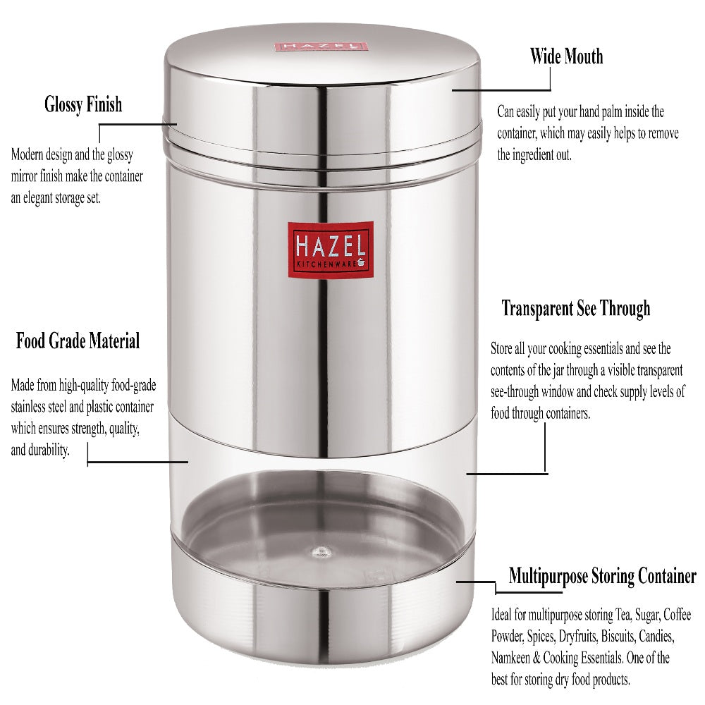Stainless Steel Airtight See Through Container