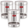 Transparent Steel Container, 1350 ML – Set of 3