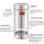 Wide Mouth See Through Container, 950 ML – Set of 5