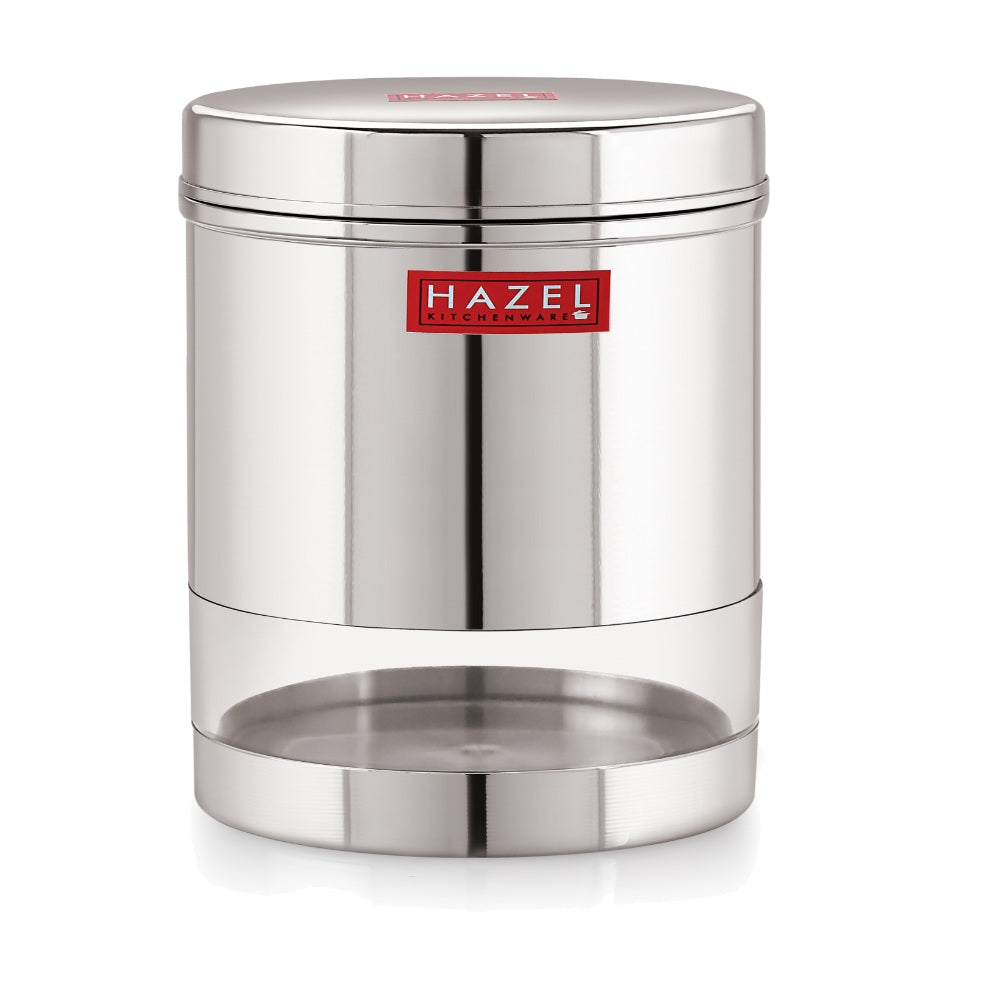 Stainless Steel Transparent Container, Set of 2 - 950 ML Each