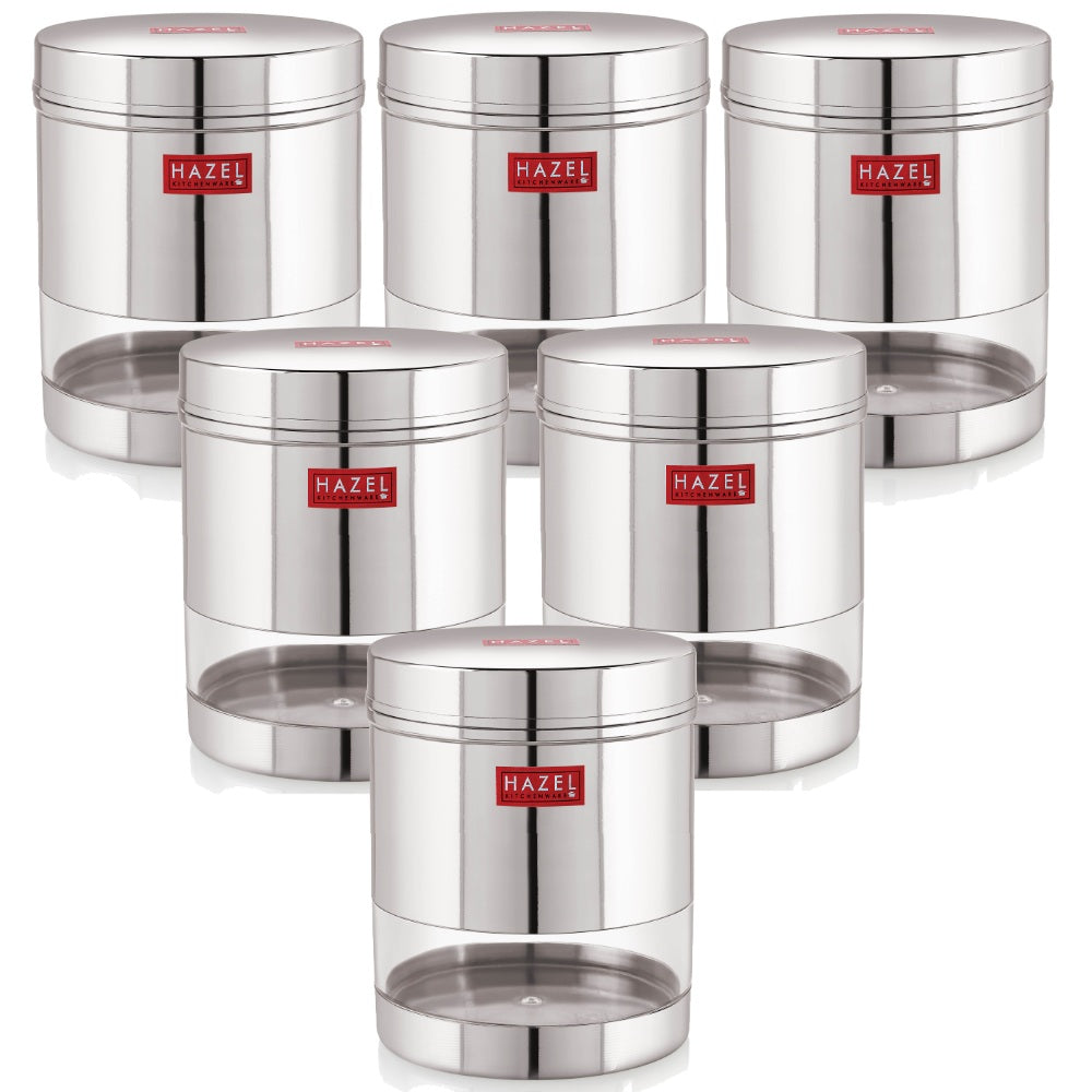 Transparent Steel Container 700 ML – Set of 6