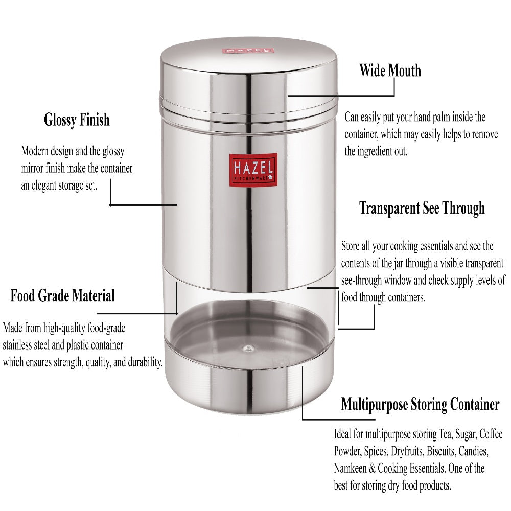 Transparent Steel Container 700 ML – Set of 6