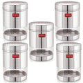 Transparent Steel Container, 700 ML – Set of 5