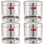 Transparent Steel Container, 700 ML – Set of 4