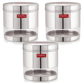 Transparent Steel Container, 700 ML – Set of 3