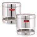 Transparent Steel Container, 700 ML – Set of 2