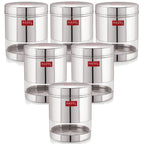 Transparent Steel Container 700 ML – Set of 6