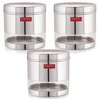 Transparent Steel Container, 700 ML – Set of 3